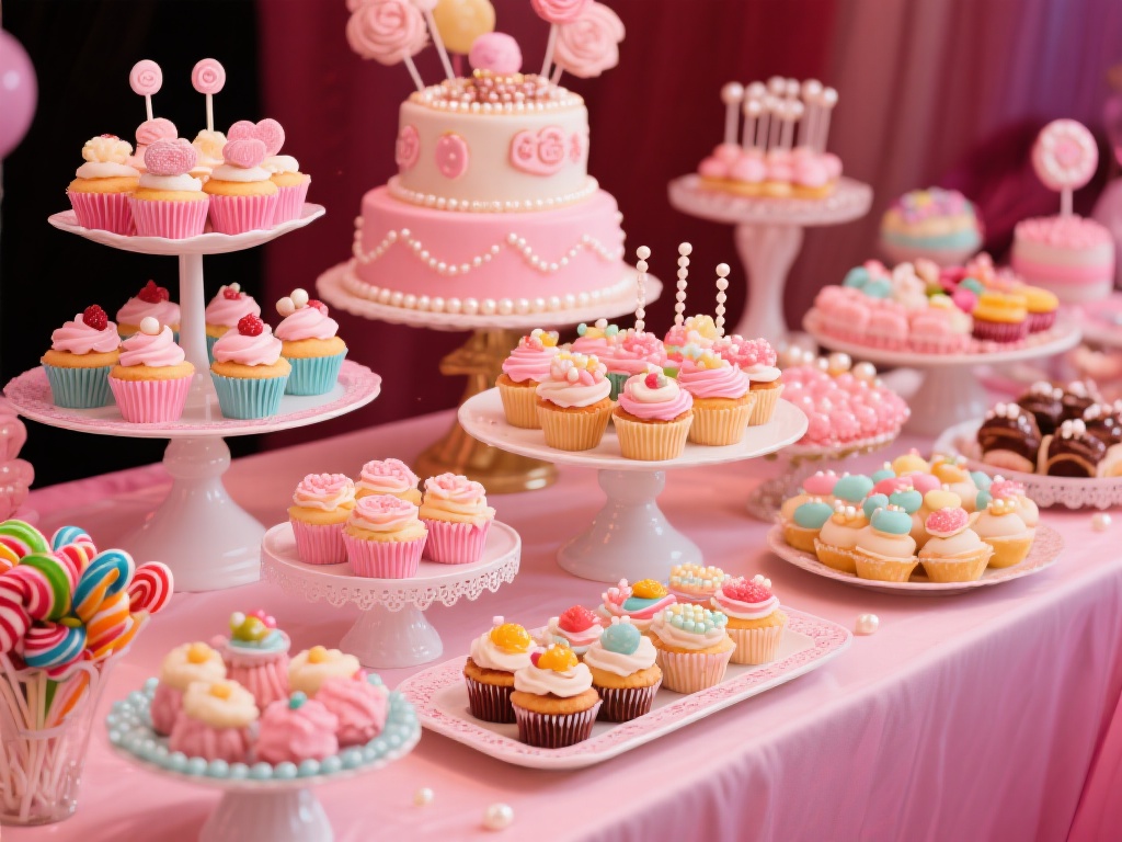 在派对上，甜品是吸引宾客的重要元素。为了突出“甜蜜