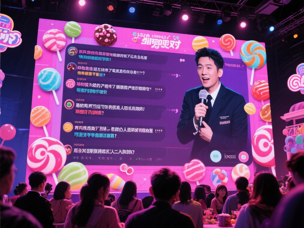 在糖果派对的现场，弹幕已成为不可或缺的一部分。这种