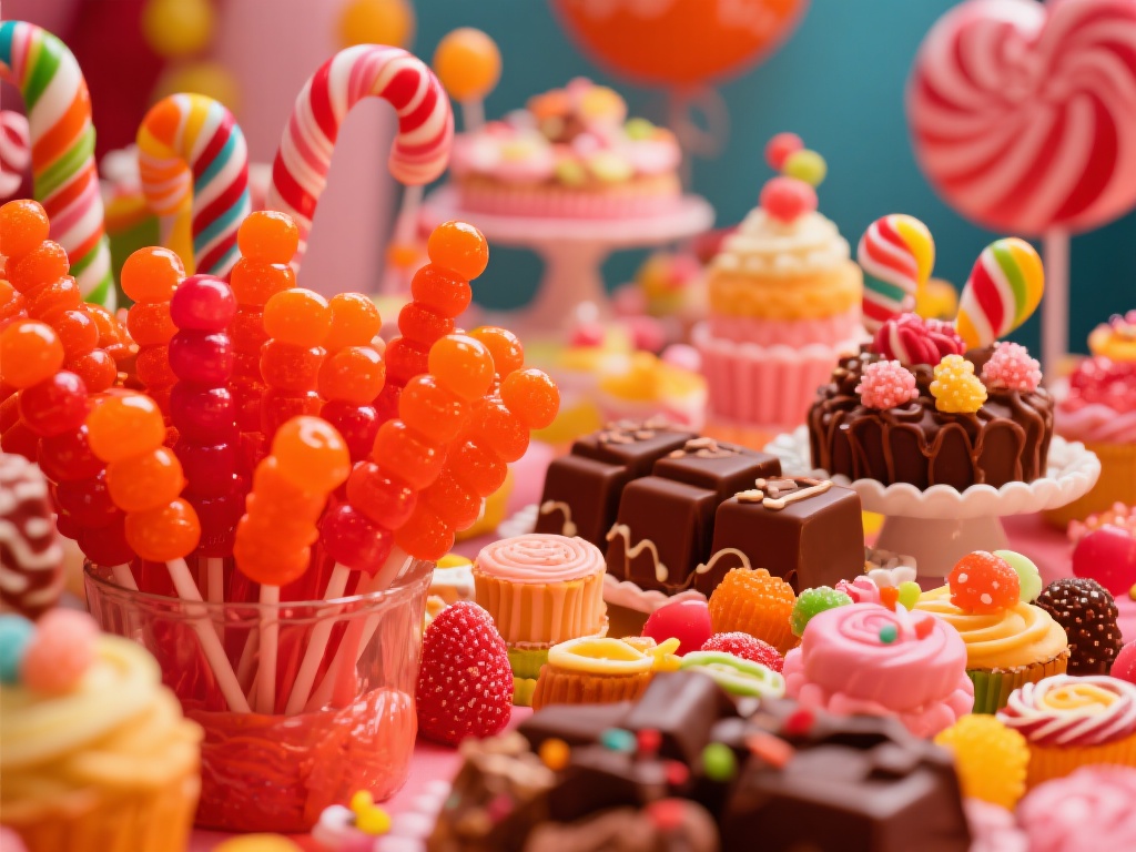橙红的糖果、浓郁的巧克力和缤纷的甜品世界，如此迷人