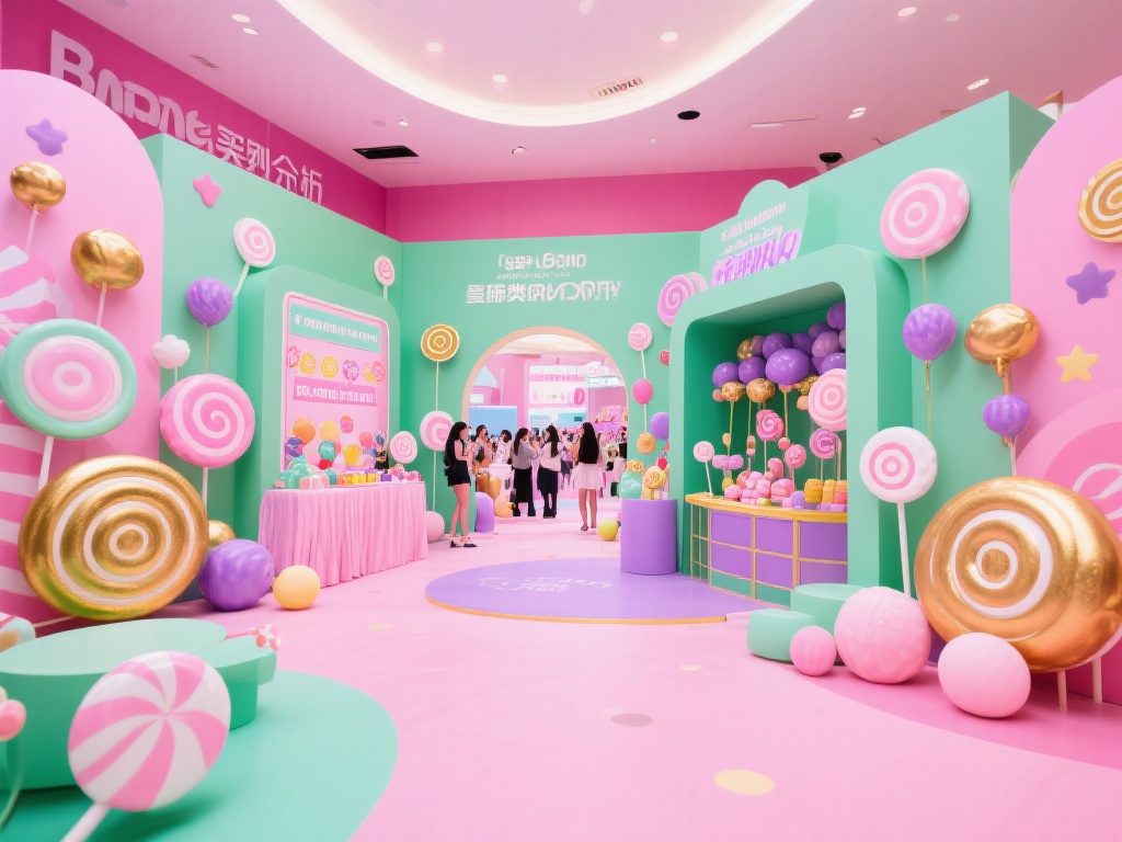 案例分析：某品牌的线下糖果派对活动曾采用了粉绿配色