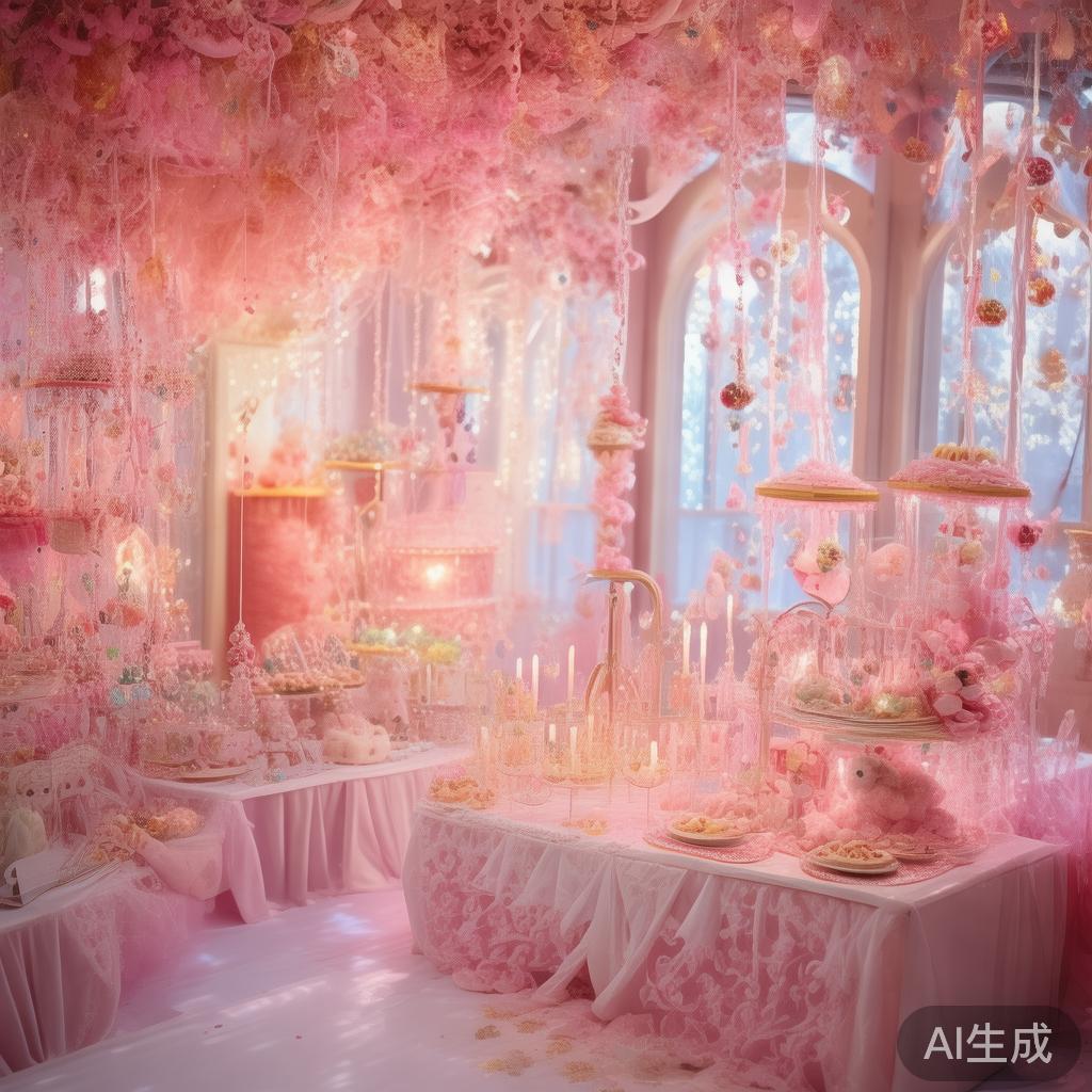 在这里，每一处细节都彰显出“甜蜜”的理念：粉色系的