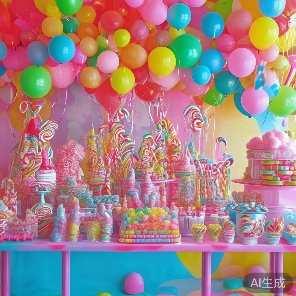 甜蜜缤纷的糖果图派对狂欢盛宴尽享童趣与甜美世界 为了打造一场令人难忘的糖果图派对,可以从以下几个方